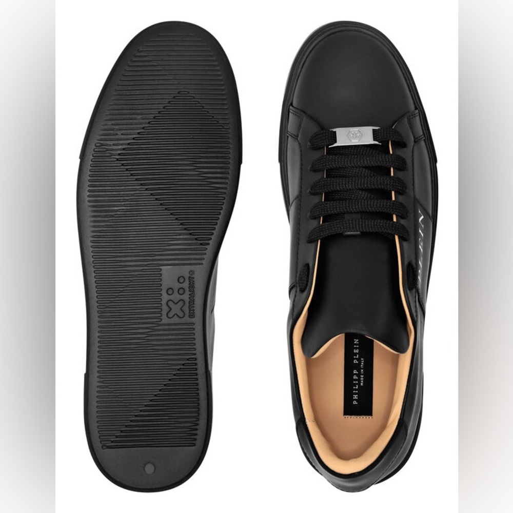 Philipp Plein Nappa Leather Lo-Top Black Sneakers - Picture 14 of 15